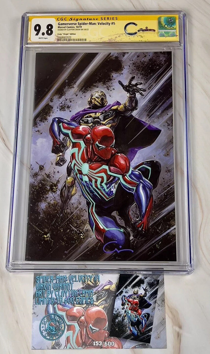 Gamerverse Spider-Man: Velocity #1 CGC SS 9.8 Crain VIRGIN Variant