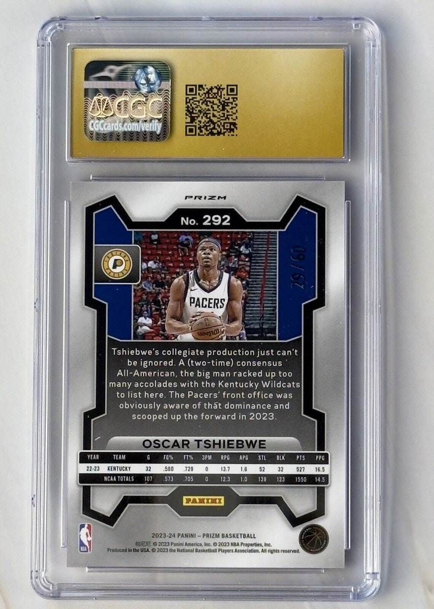 2023 PANINI Prizm Oscar Tshibwe #292 ORANGE WAVE 29/60 CGC