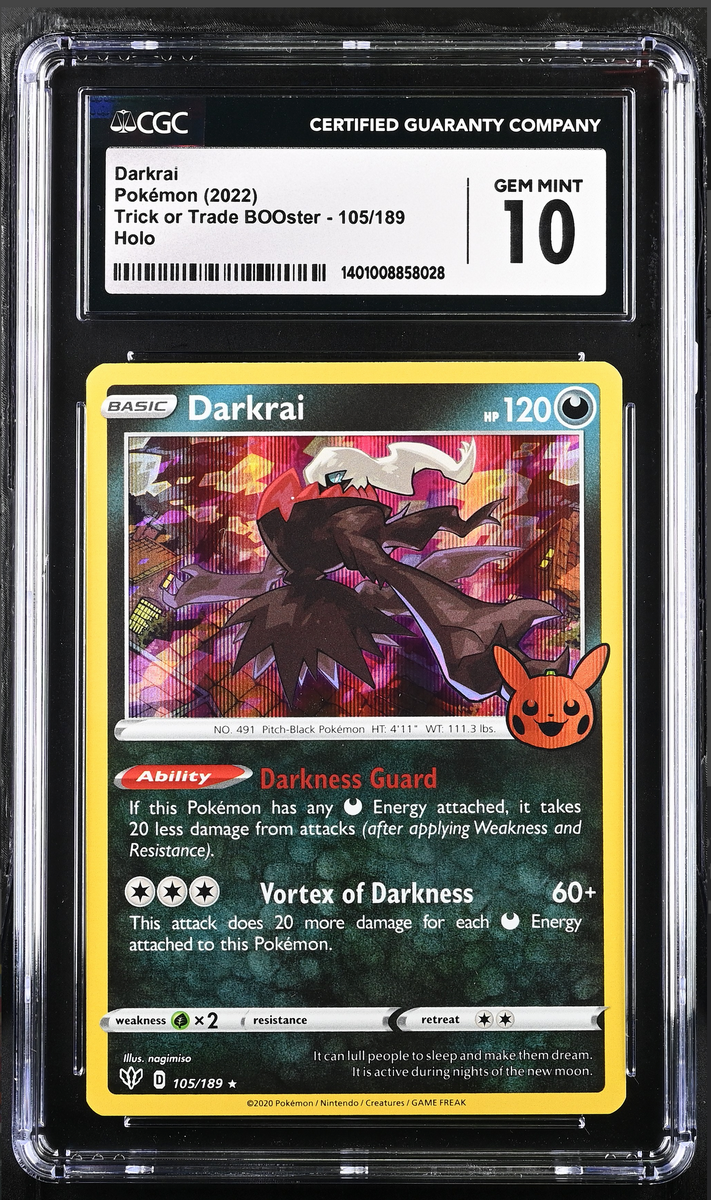 Pokmon Darkrai 105/189 Trick or Trade BOOster Holo (Pumpkin Stamp) | Martins Collectables Pokmon Darkrai 105/189 Trick or Trade BOOster Holo (Pumpkin Stamp) | Martins Collectables