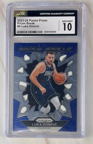 2023-24 Panini Prizm Luka Doncic Prizm Break #4 CGC 10 GEM💎MINT Mavericks