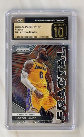 2023-24 Panini Prizm Fractal #6- LeBRON JAMES - CGC PRISTINE 10  💎🔥🔥