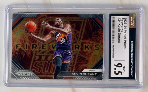 2023-24 Panini Prizm Fireworks Kevin Durant #24 CGC 9.5 MINT+