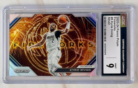 2023-24 Panini Prizm Fireworks #9 Kyrie Irving  SILVER CGC 9 MINT