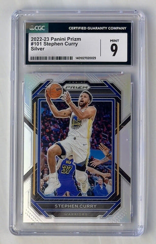 2022-23 Panini Prizm STEPHEN CURRY #101 SILVER PRIZM CGC 9 MINT