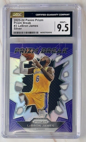 2023-24 Panini Prizm Prizm Break LeBron James SILVER CGC 9.5 MINT+