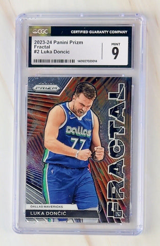 2023-24 Panini Prizm Fractal #2 Luka Doncic CGC 9 MINT