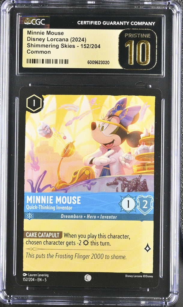CGC Pristine 10 Lorcana Shimmering Skies Minnie Mouse Quick-Thinking I Martins Collectables CGC Pristine 10 Lorcana Shimmering Skies Minnie Mouse Quick-Thinking I Martins Collectables