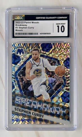 2022-23 Panini Mosaic Breakaway#3 Stephen Curry Mosaic PRIZIM CGC 10 GEM💎MINT