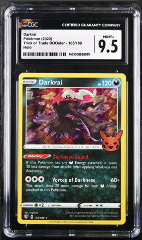 Pokémon Darkrai 105/189 Trick or Trade BOOster Holo (Pumpkin Stamp)