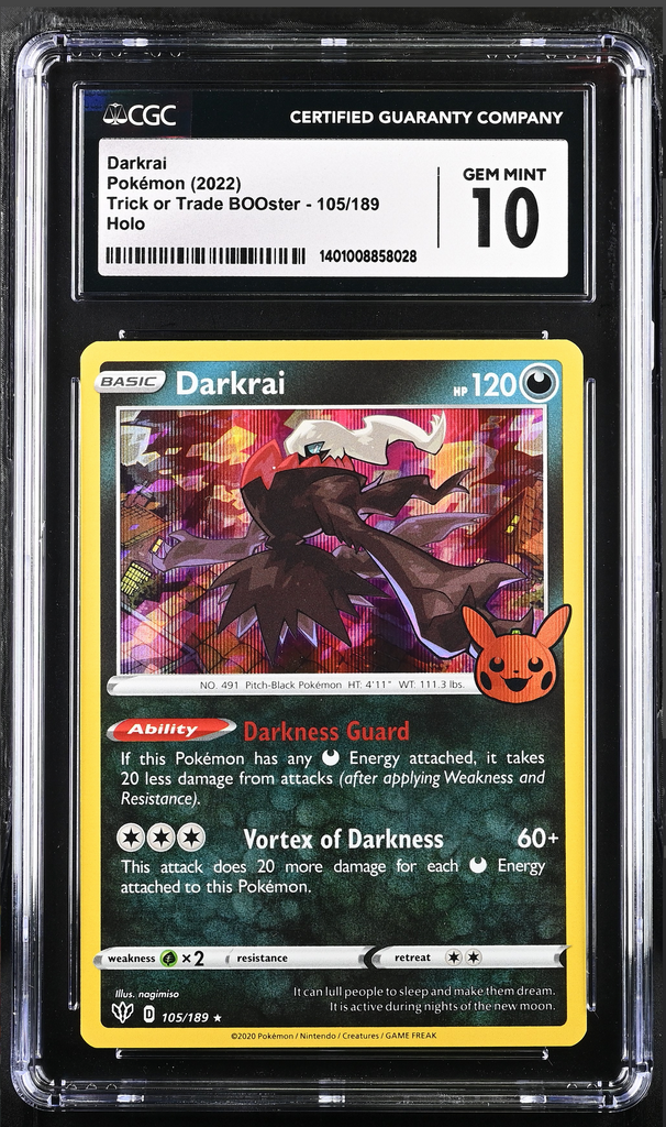 Pokmon Darkrai 105/189 Trick or Trade BOOster Holo (Pumpkin Stamp) | Martins Collectables Pokmon Darkrai 105/189 Trick or Trade BOOster Holo (Pumpkin Stamp) | Martins Collectables