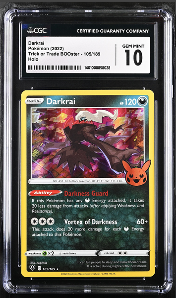 Pokmon Darkrai 105/189 Trick or Trade BOOster Holo (Pumpkin Stamp) |   Martins Collectables