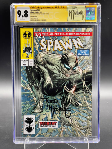 Spawn #327 CGC SS 9.8 Signed Todd McFarlane Full SIG  w/CUSTOM MCFARLANE LABEL