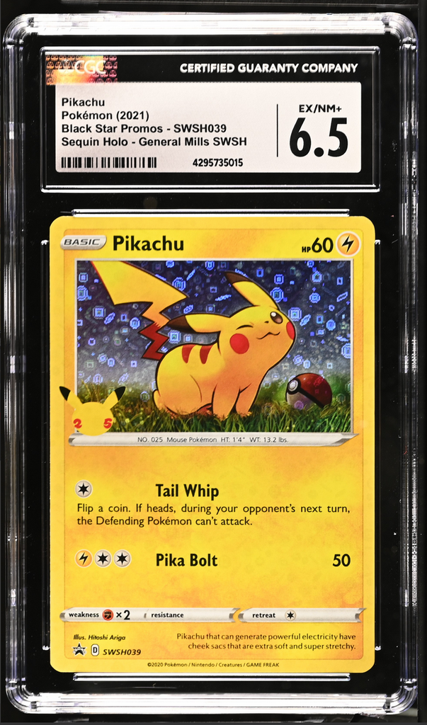 Pokémon Pikachu SWSH039 Black Star Promos Sequin Holo General Mills SW – Martins Collectables